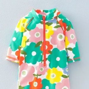 Baby Boden Girls Rash Guard Swimsuit